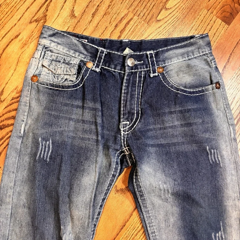 True Religion Joey Super T Row Seat Jeans Mens 36x29 Made USA World‎ Tour Flap